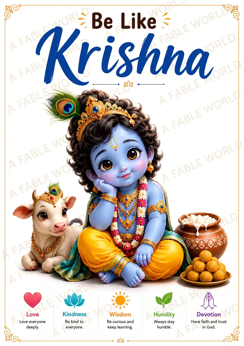 Be Like Krishna – Bala Krishna A3 Glossy Wall Poster