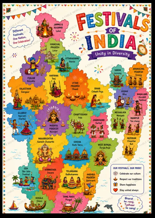 India Learning Posters Combo – Set of 4 A3 Educational Wall Charts – image 2