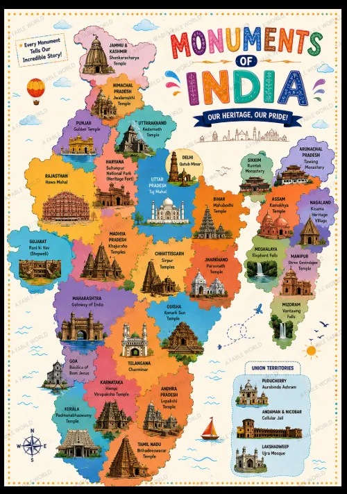 India Learning Posters Combo – Set of 4 A3 Educational Wall Charts – image 5